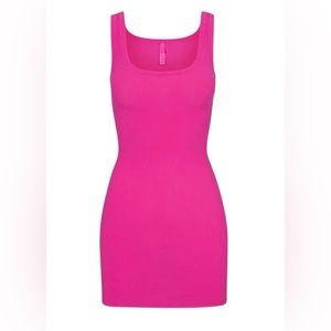 SKIMS Hot Pink Soft Lounge Rib Mini Dress